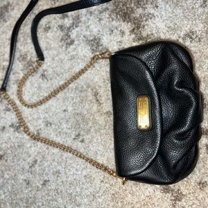 Marc Jacobs black crossbody with gold chain